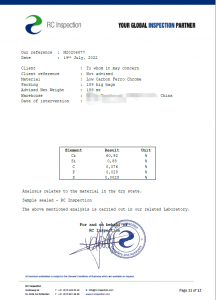 RC inspection report